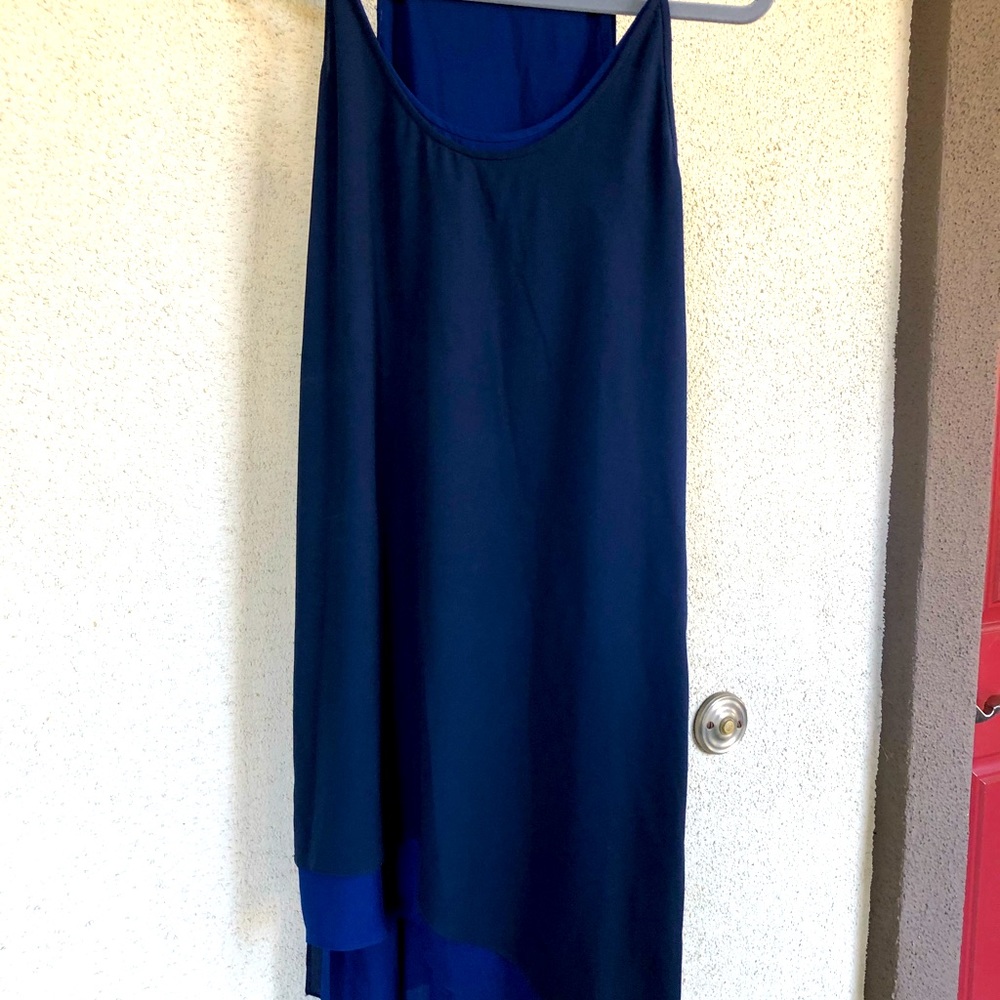 BCBG dark blue asymmetrical dress